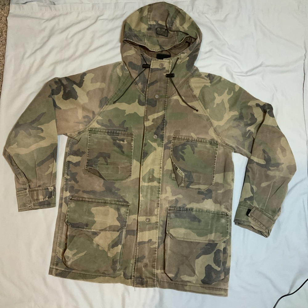 Vintage Fieldline Gore-Tex Camo Hooded Parka Jacket Mens Medium Made in USA